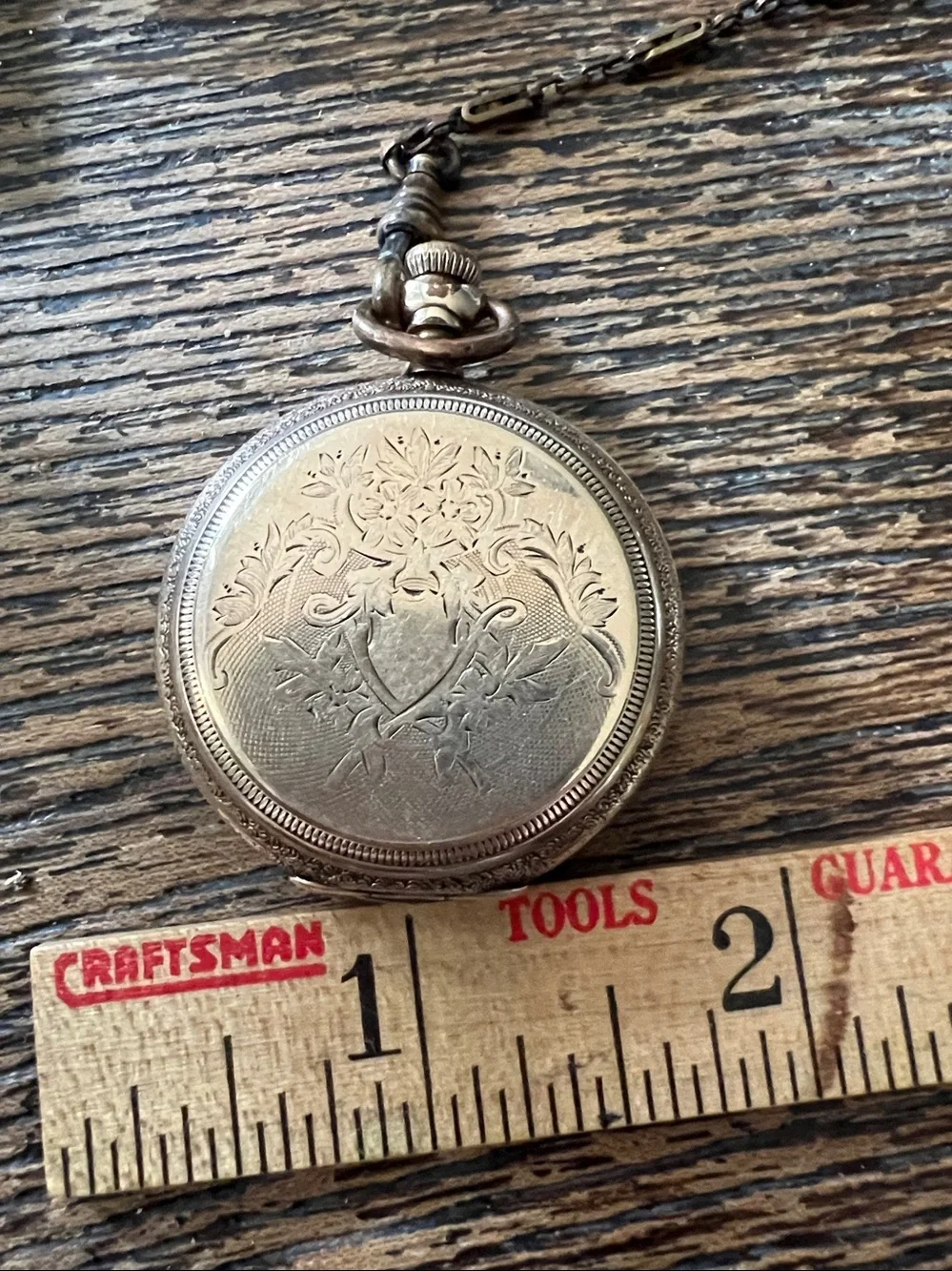 Antique Illinois Springfield gold filled pocket watch chain Keystone 17 jewels